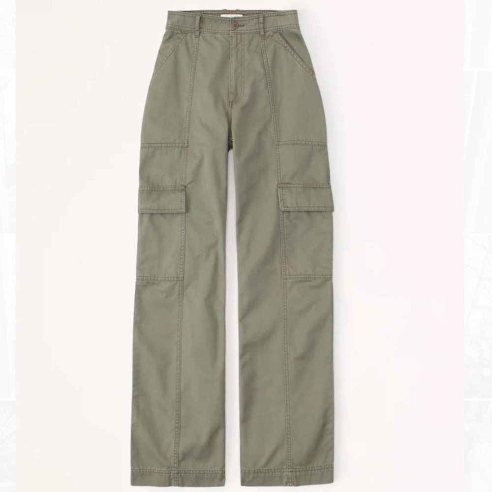 Abercrombie Olive Green Khaki High Rise Cargo Pants